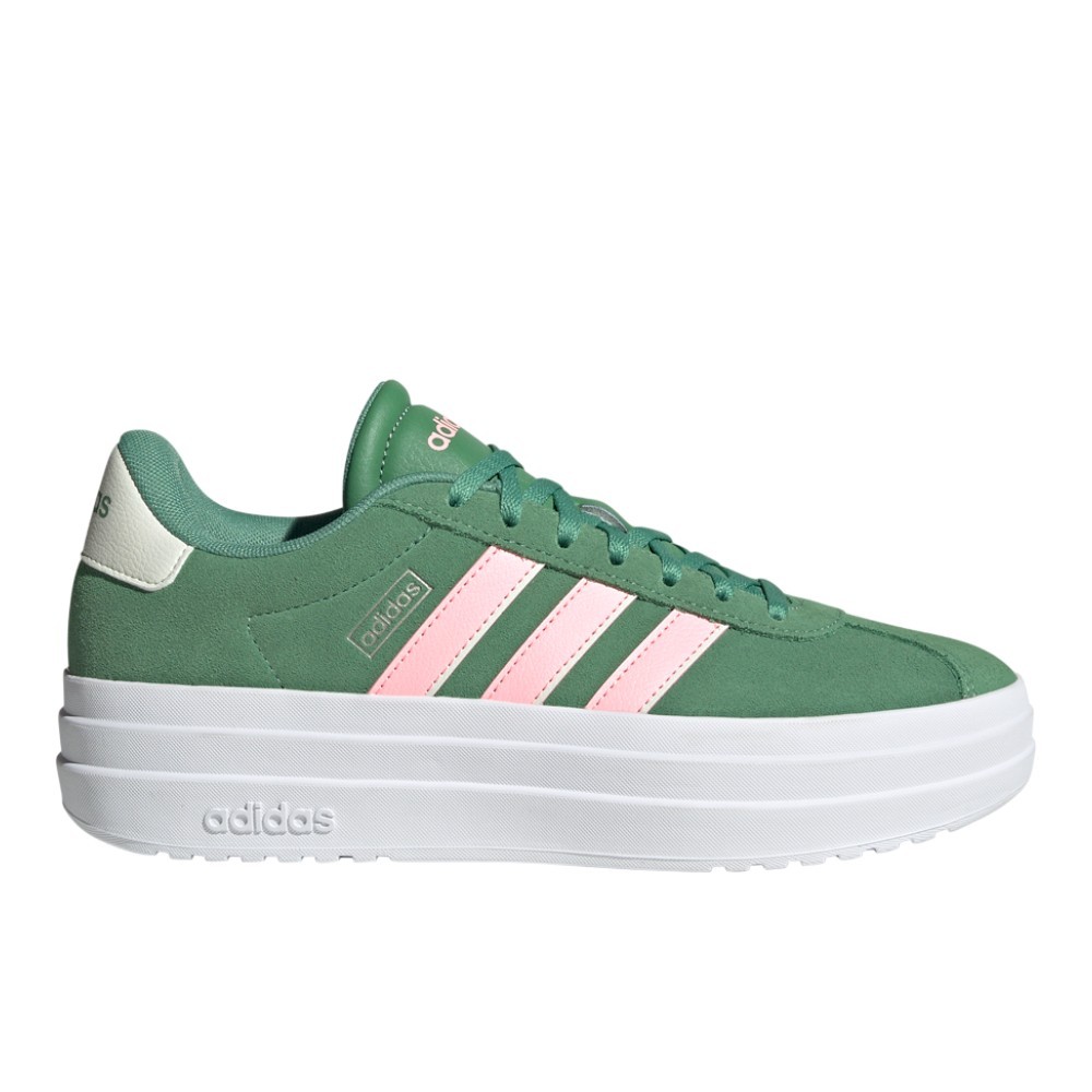 adidas Vl Court Bold Lace Up  Womens Green Sneakers Casual Shoes IH0365