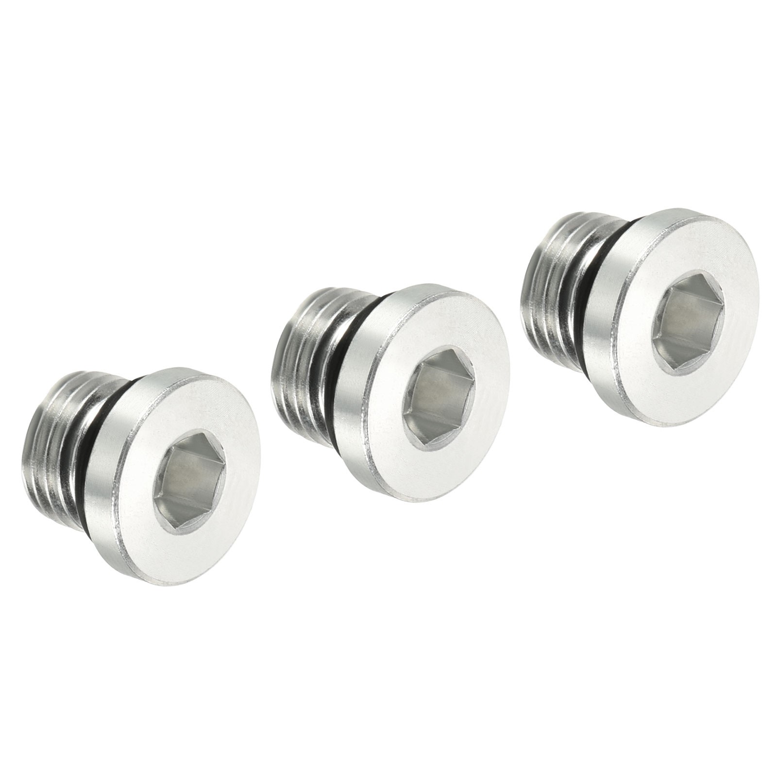 3/8-24UNF Hex Head Pipe Fitting Plug, 3 Pack Male Thread 45# Steel Plug