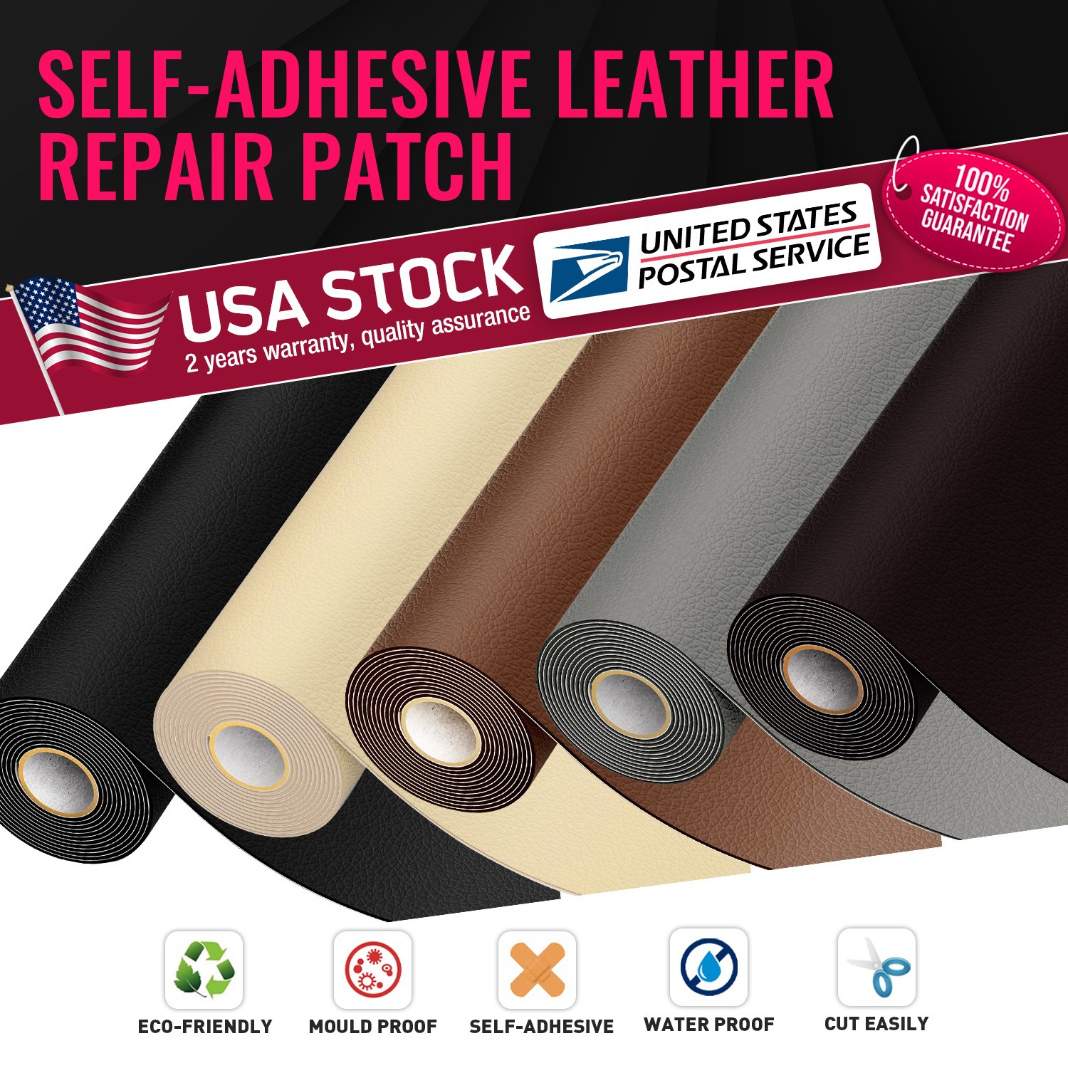 Durable Self-adhesive Leather Refinisher-Cuttable Sofa Car seats Repair-Patch