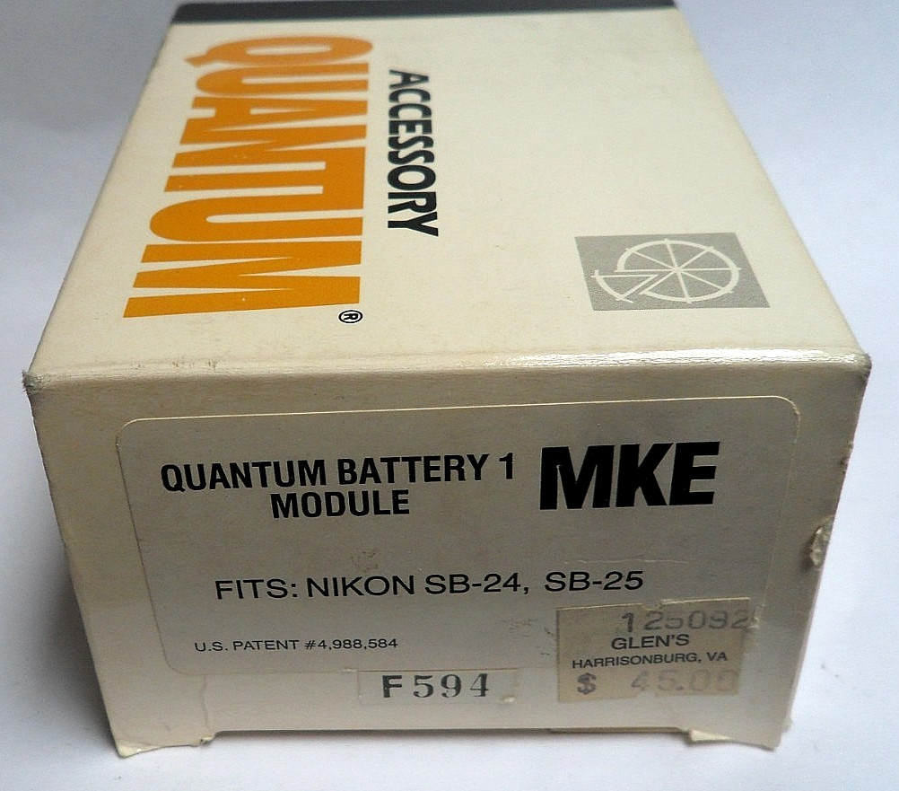 QUANTUM BATTERY 1 MODULE CABLE FOR NIKON, SB24, SB25, SPEEDLIGHT FLASHES NEW
