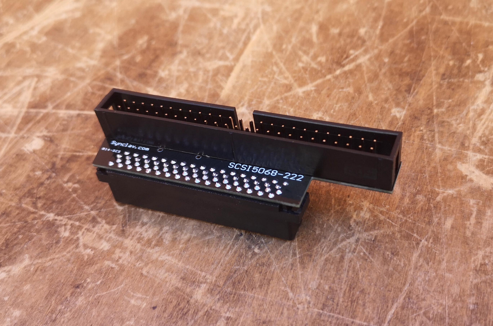 Synclavier 68-pin Mini-Centronics MD68M to 50-pin Male SCSI Winchester Adapter