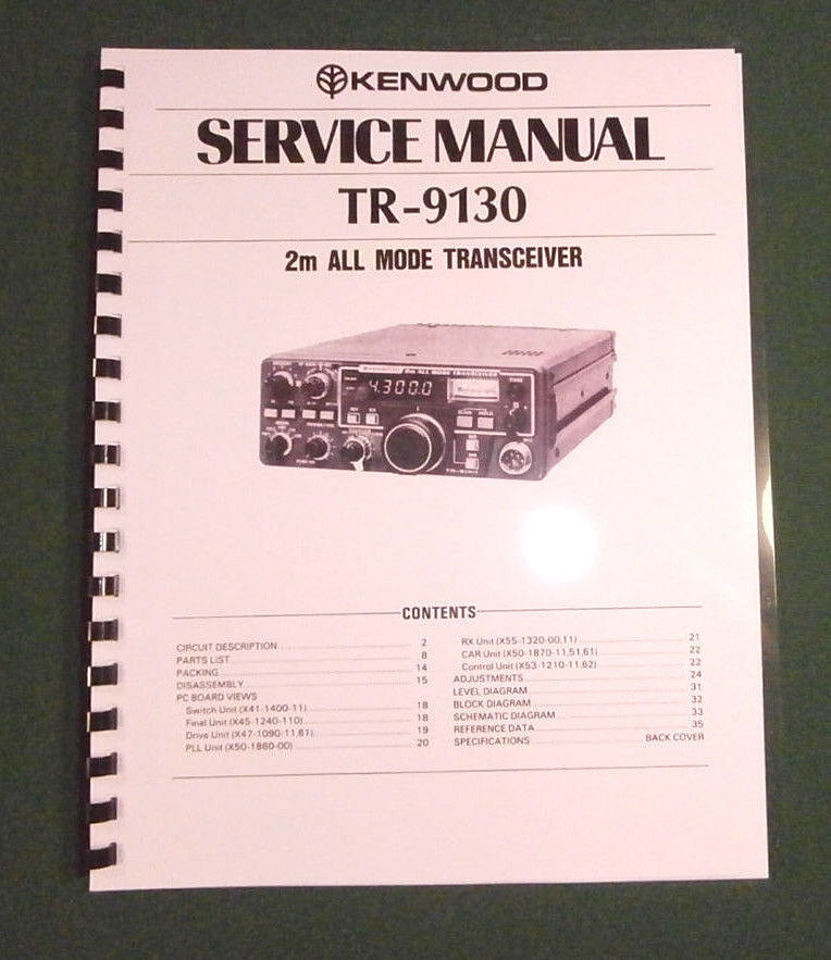 Kenwood TR-9130 Service Manual - Premium Card Stock Covers & 28 lb Paper