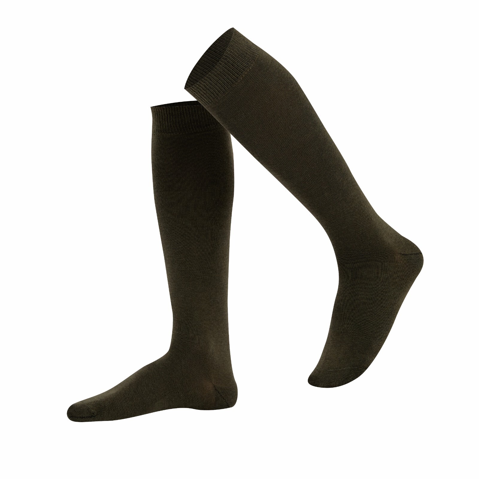 Mysocks Unisex Knee High Socks Plain, Combed Cotton, Seamless Toe