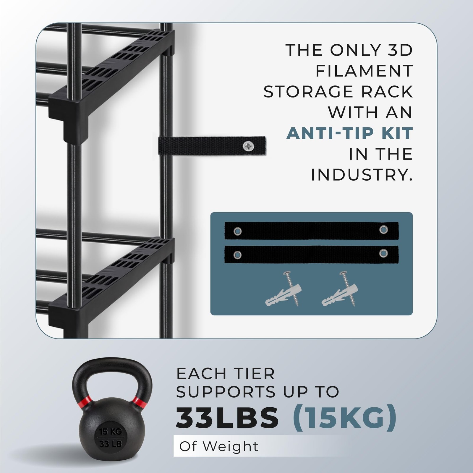 Upgraded 9-Tier 3D Printer Filament Spool Storage Rack, Thicker 3D Printing F...