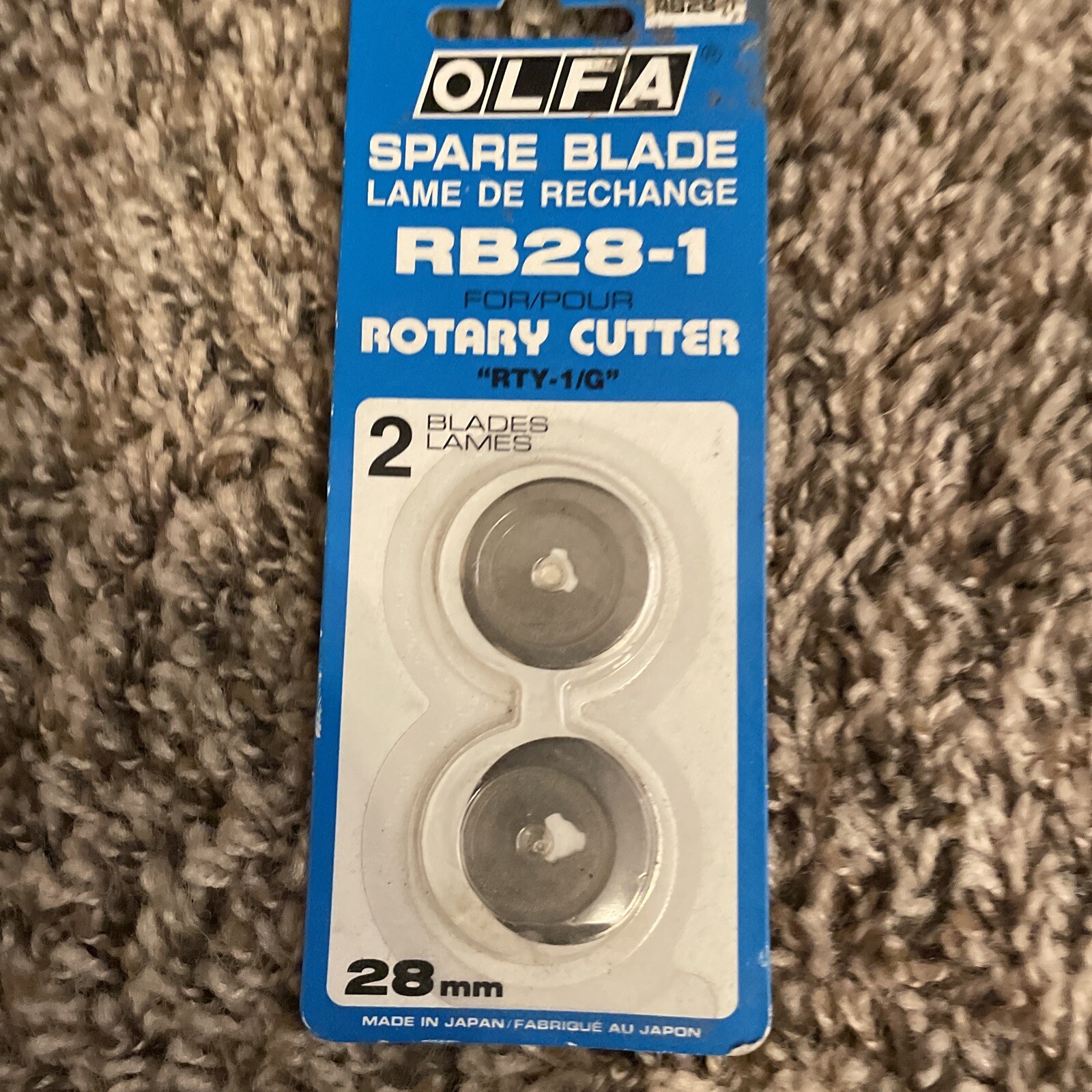 OLFA Spare Blade For Rotary Cutter 28mm Model RB28-1 2 Blades Japan