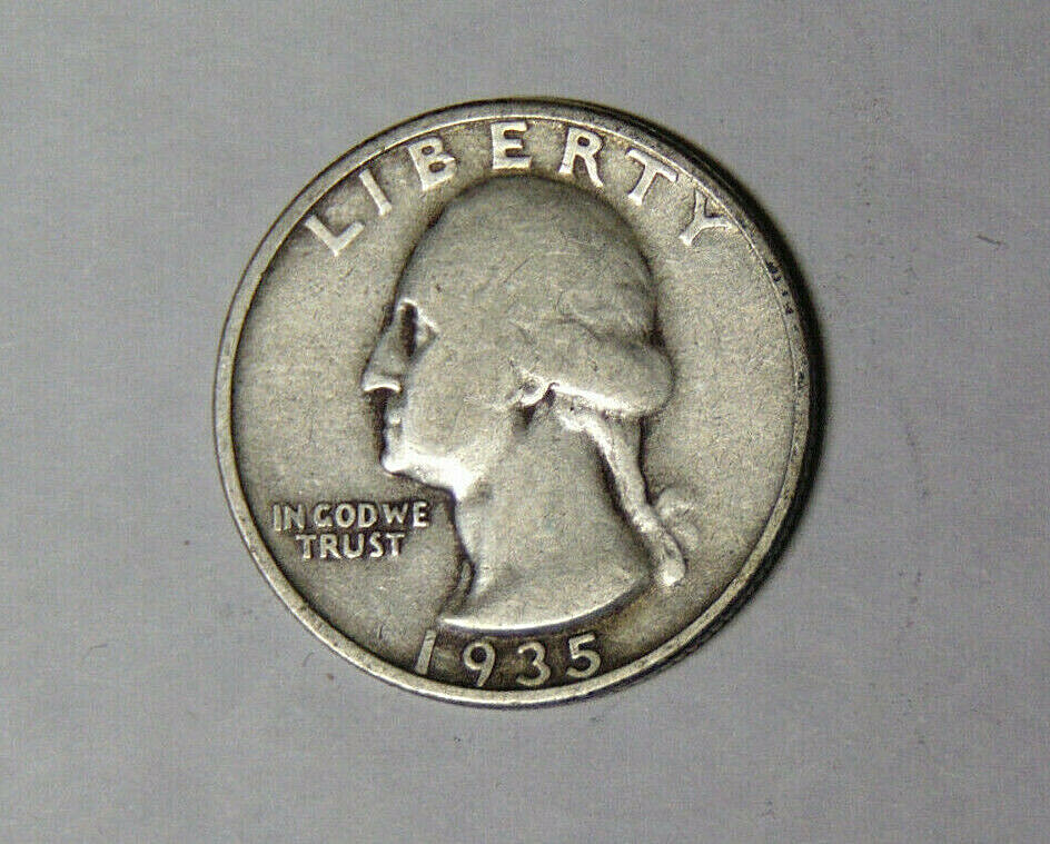1935 Washington Quarter Bold Obverse Rim Nice Detail Philadelphia (52421)