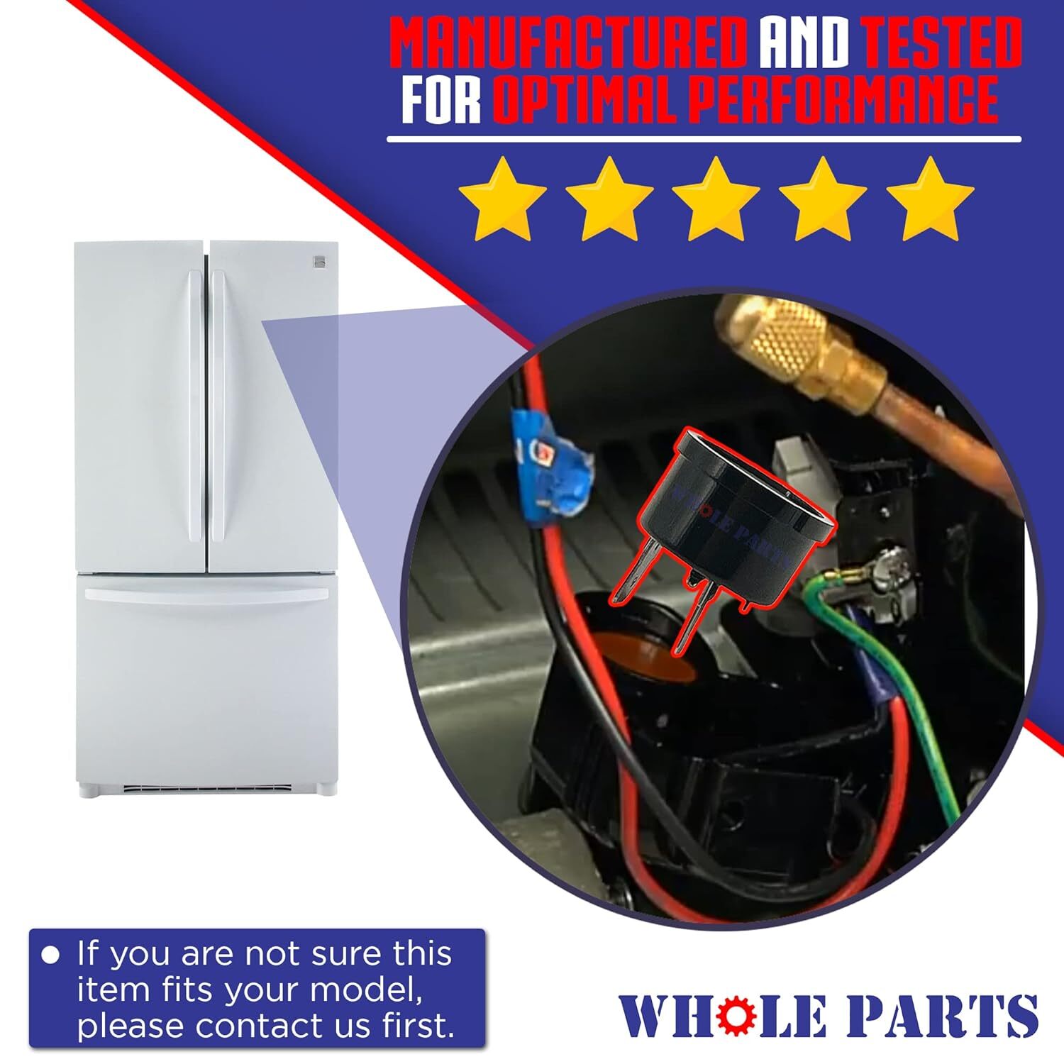 New 6750CL0001D Refrigerator Compressor Overload Protector for LG and Kenmore