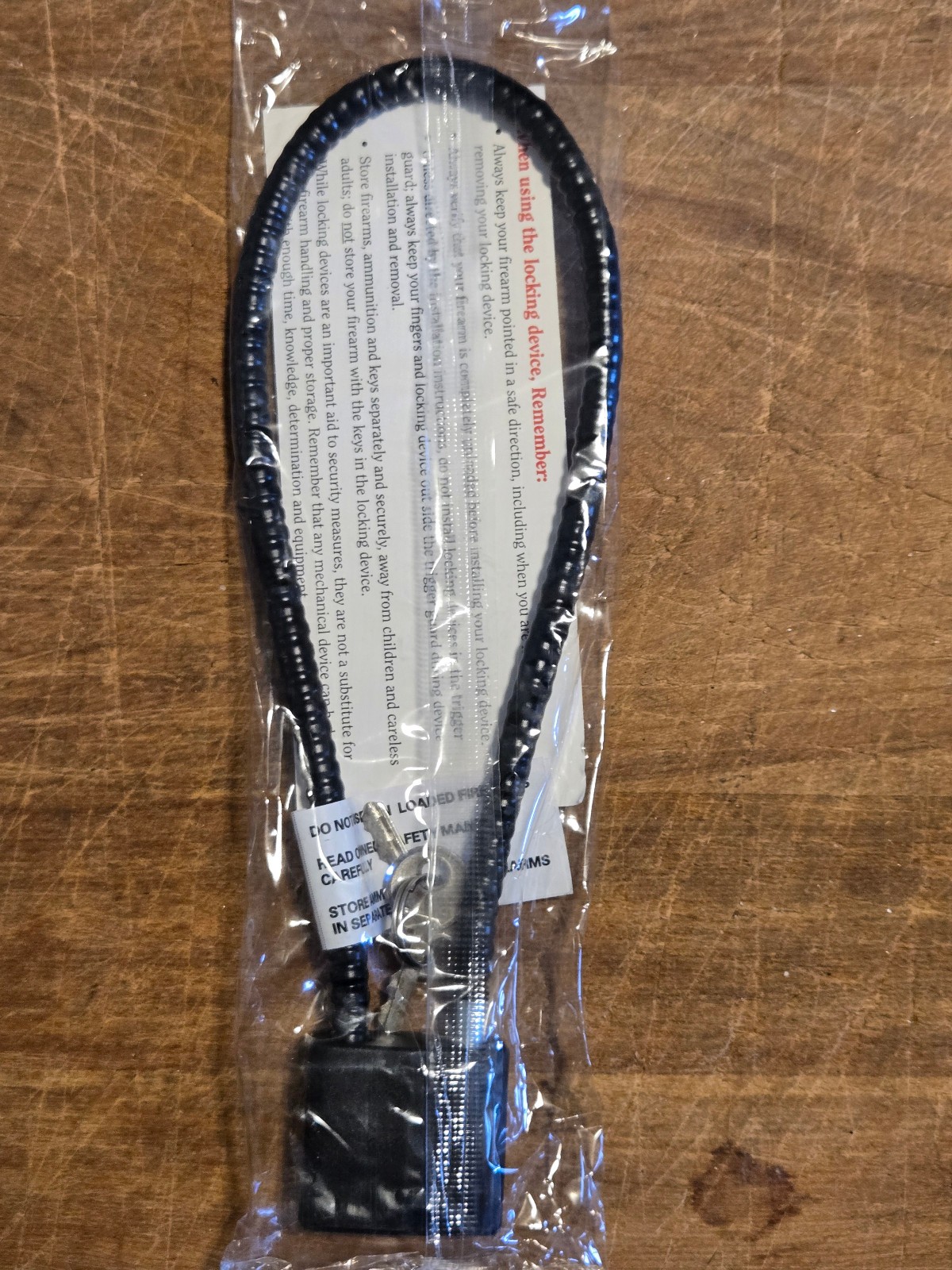 OEM RUGER 15" 30mm Cable Gun Lock - black 2 keys w/ instructions NEW sealed