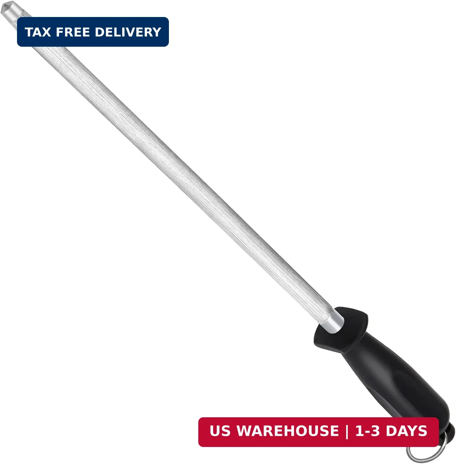 Honing Steel Knife Sharpening Rod 12 Inches, Premium Carbon Steel Knife Sharpene