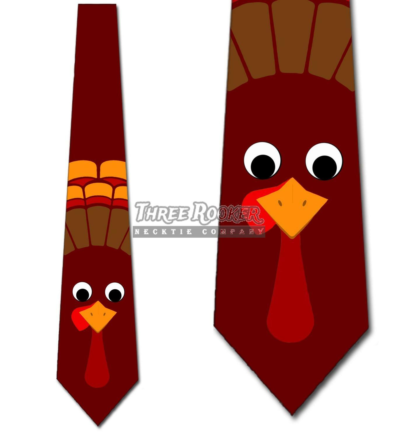 Thanksgiving Ties Men's Turkey Fun Animal Necktie