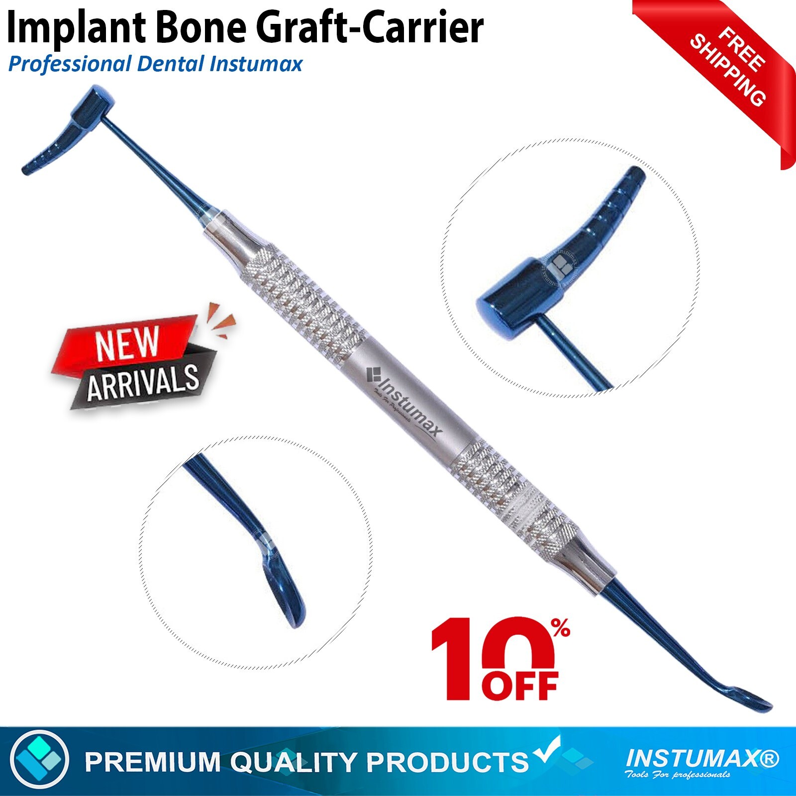 Dental Bone Graft Instruments Implant Surgery Plugger Condenser Carrier Amalgam