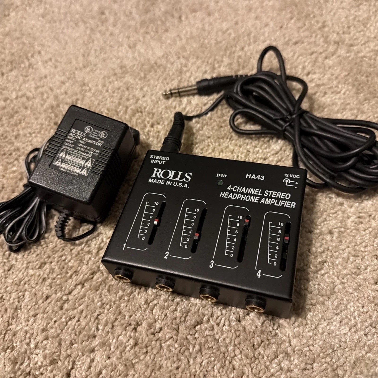 Rolls HA43 Pro 4 Channel Headphone amplifier + Rolls AC adapter
