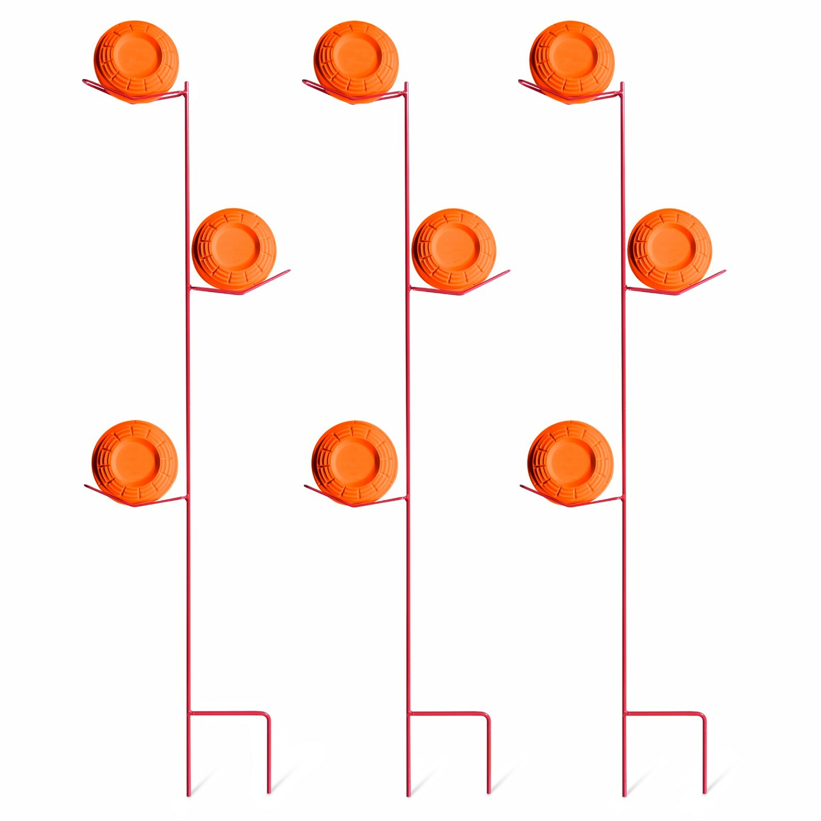 GoSports Outdoors Neon Orange Clay Shooting Target Holder 3 Pack Stands