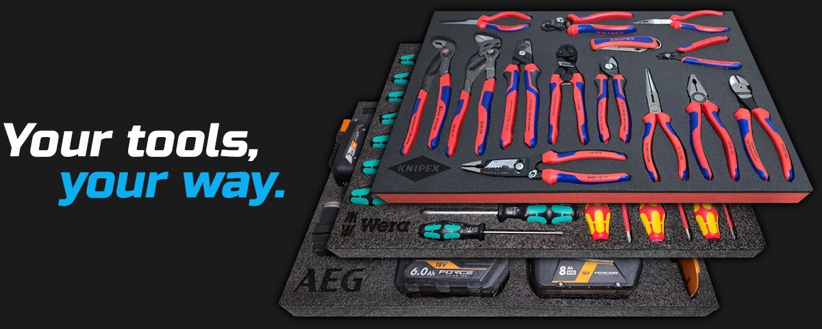 Wera shadow foam tool tray insert storage organizer toolbox tool kit set