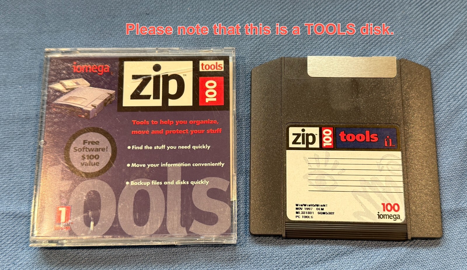 Iomega - Zip TOOLS DISK - 100 MB - Windows 95/File Backup -for Zip or Jazz drive