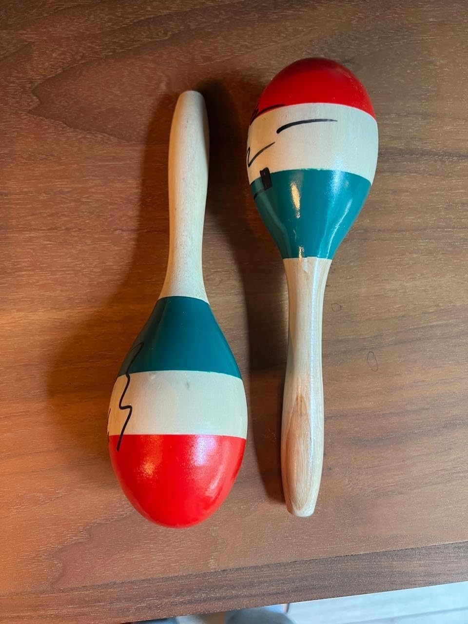 2 Pcs 9.6-in Maracas for Adults Colorful Wooden Maracas Hand Musical Instruments