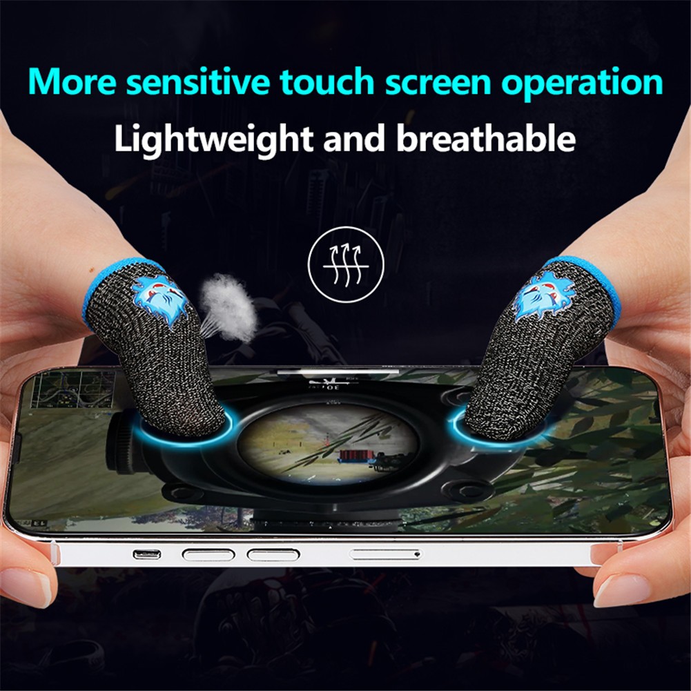 2x Screen Game Finger Sleeve Game Controller Sweatproof Finger Cots For PUBG