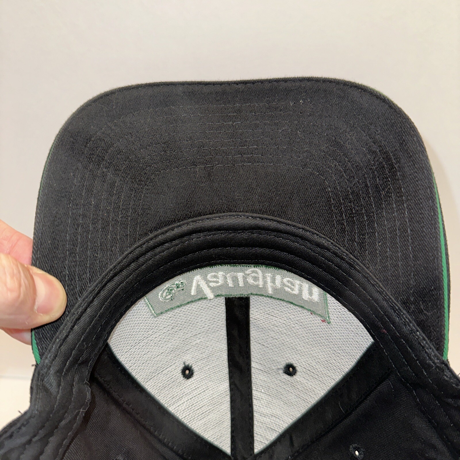 Vaughan Chopper Pumps Green w white Patch on Black Hat Cap Hook Loop