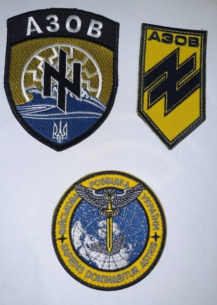 The original classic combat set ( 3 pieces) of chevrons of the Ukrainian Army