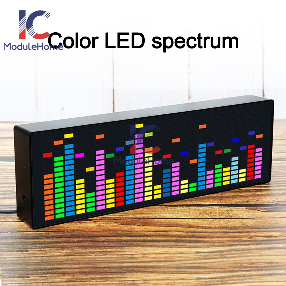 LED Light Music Spectrum Clock Voice Rhythm Car Audio Level Indicator VU Meter