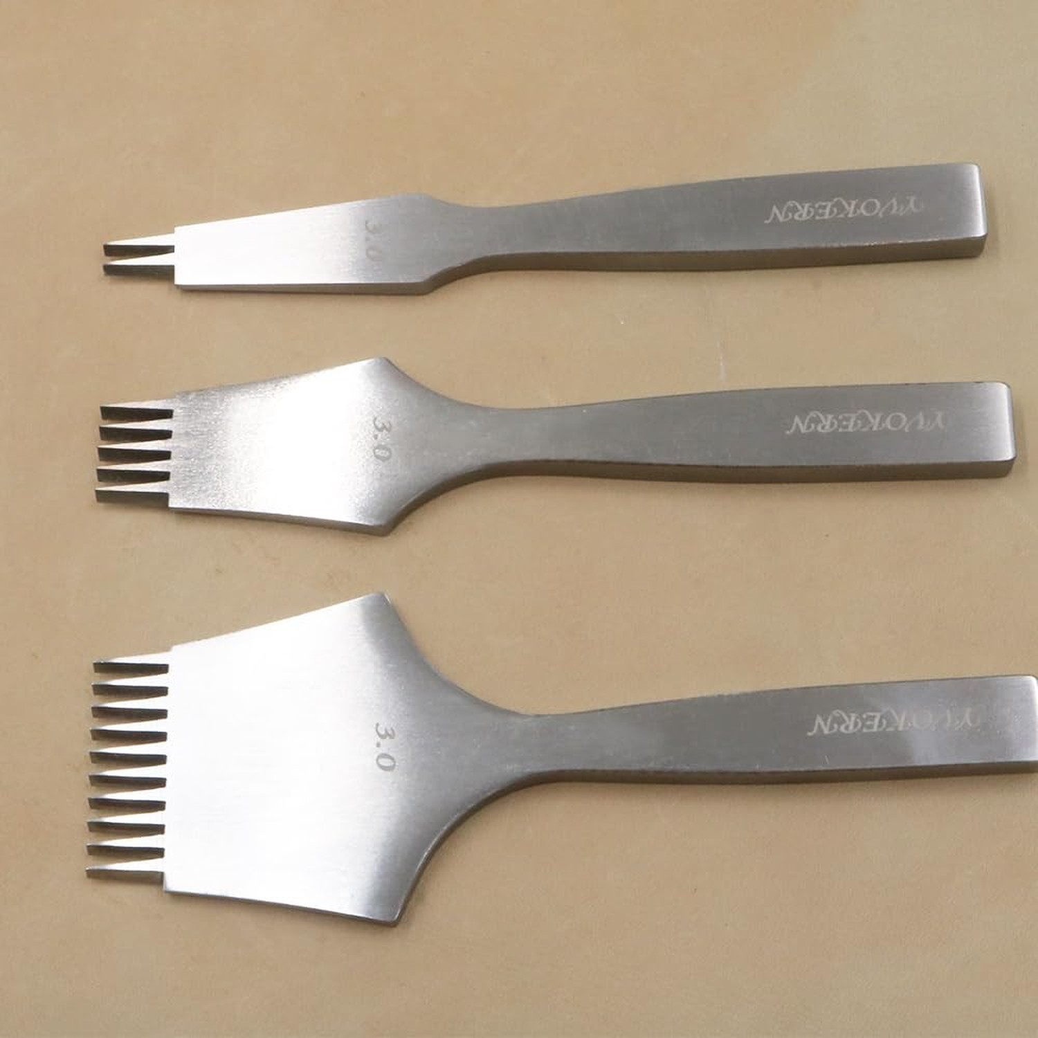Professional Leather Craft French Angled Chisel Leather Craft Tools Hole Punc...
