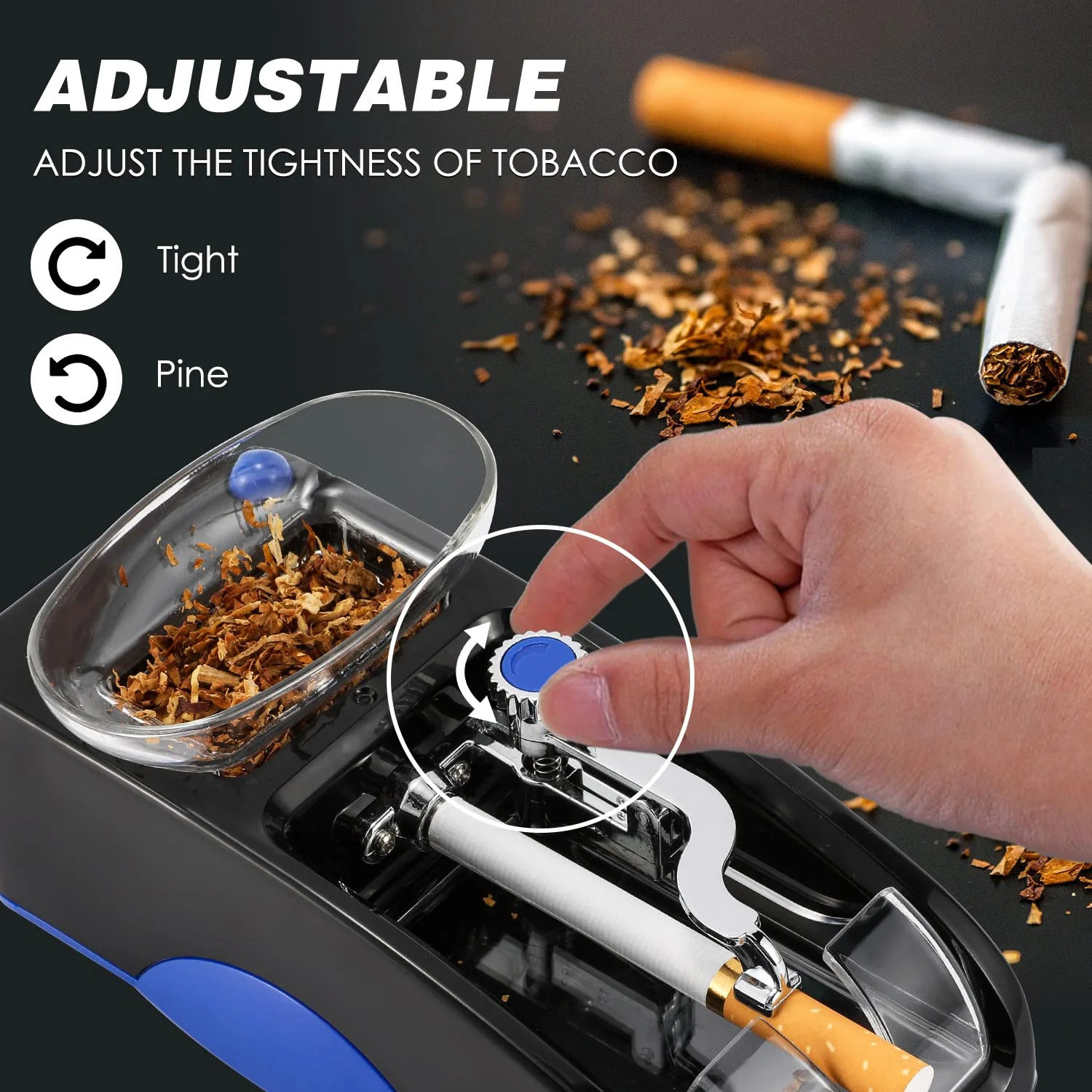 Cigarette Rolling Machine, Automatic Roller, Electric Mini Tobacco Inject