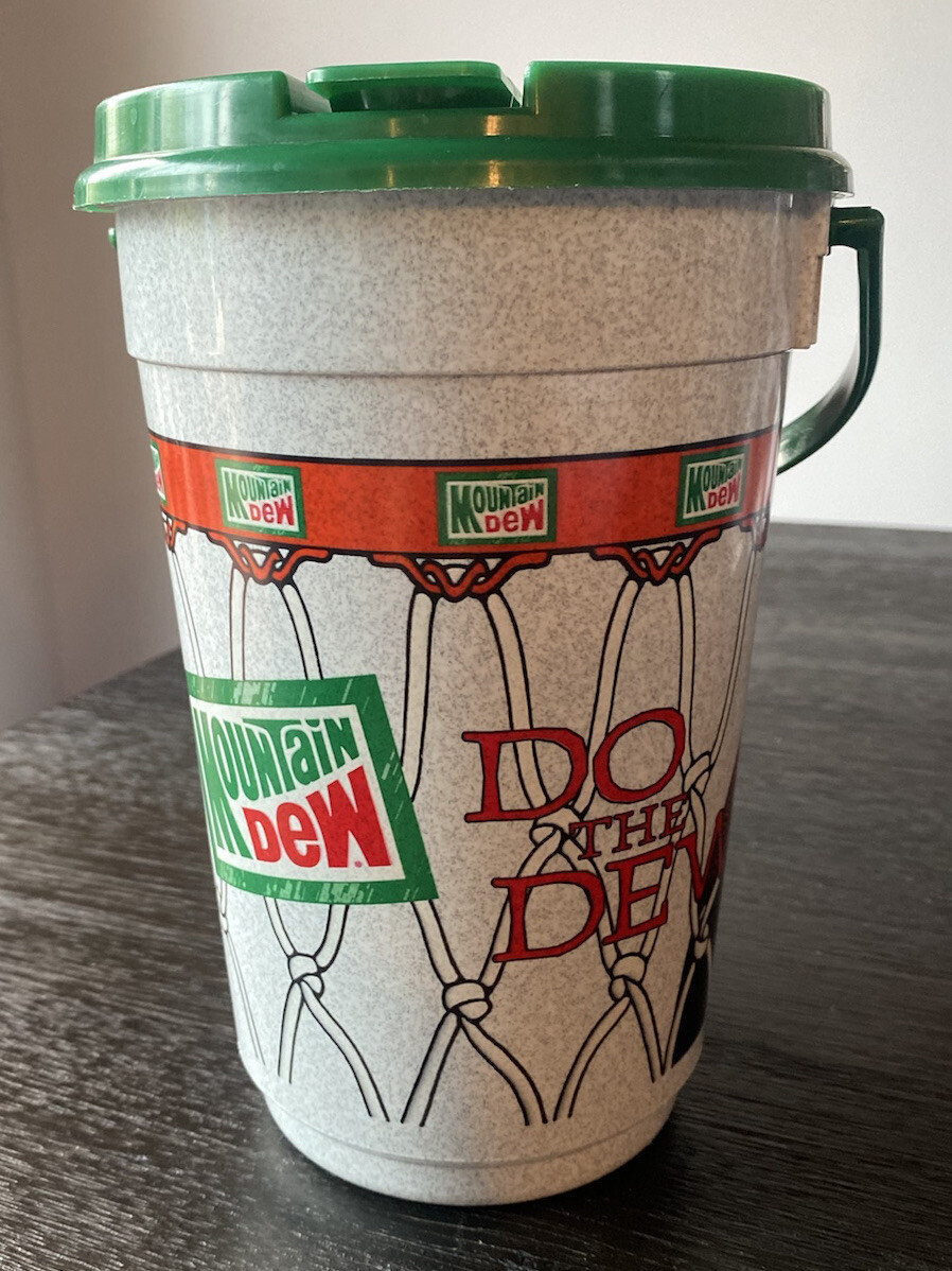 Vintage 90s Whirley USA The Bucket 44oz Mountain Dew Basketball Promotional Soda