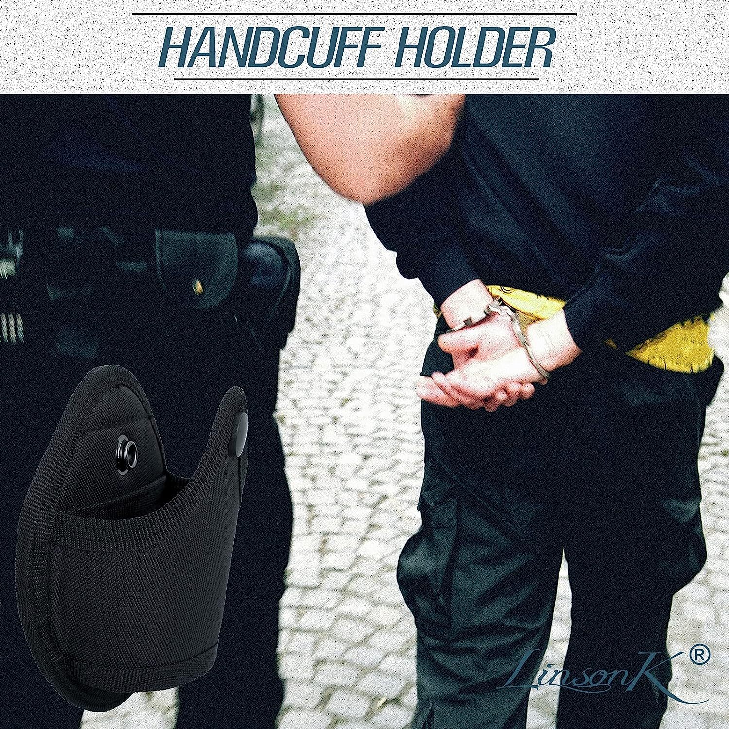 2Pack Handcuff Holder Duty Belt Open Top Handcuff Case Quick Release Cuff Holder
