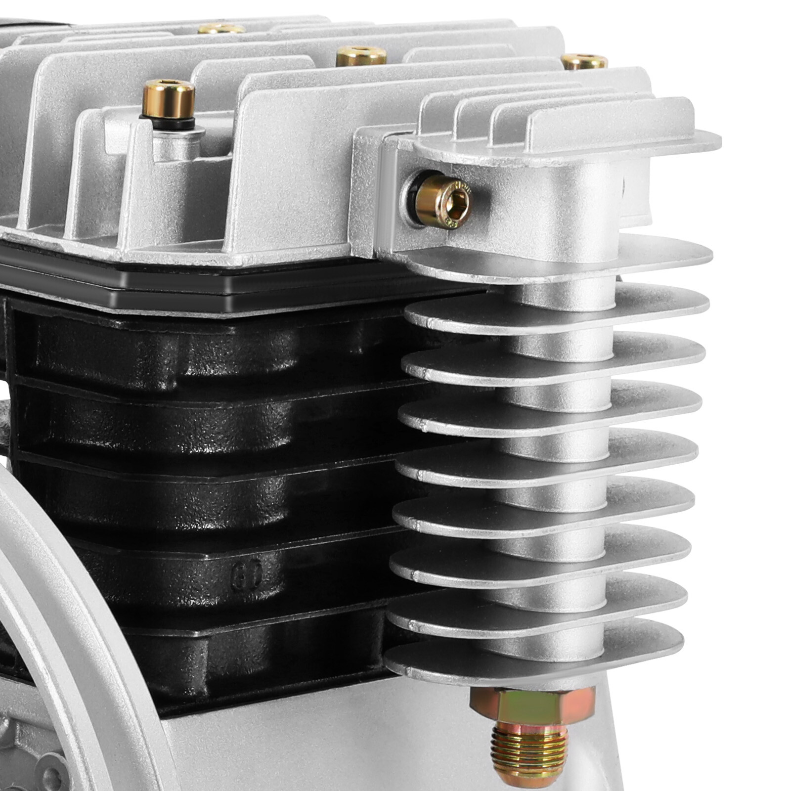 Piston 3HP 250L/min Single Stage Twin Cylinder Air Compressor Pump Head