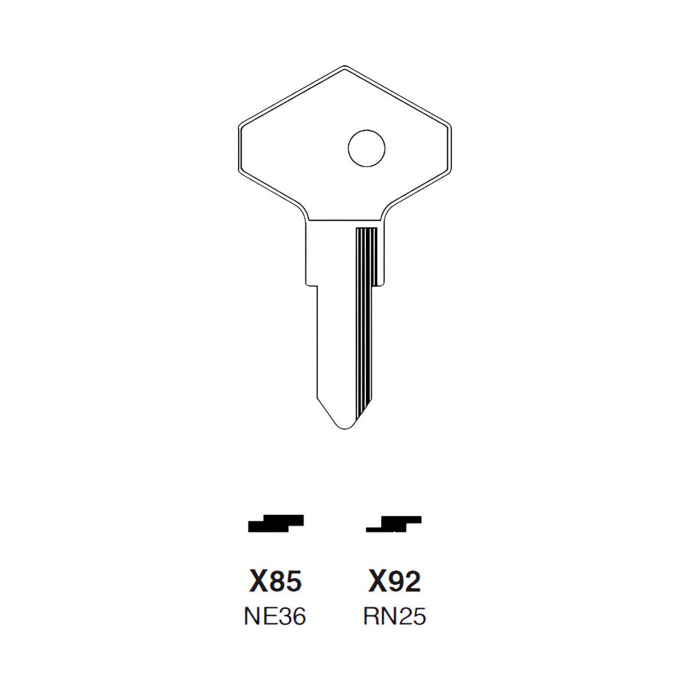 RN25 / X92 Key Blank Nickel