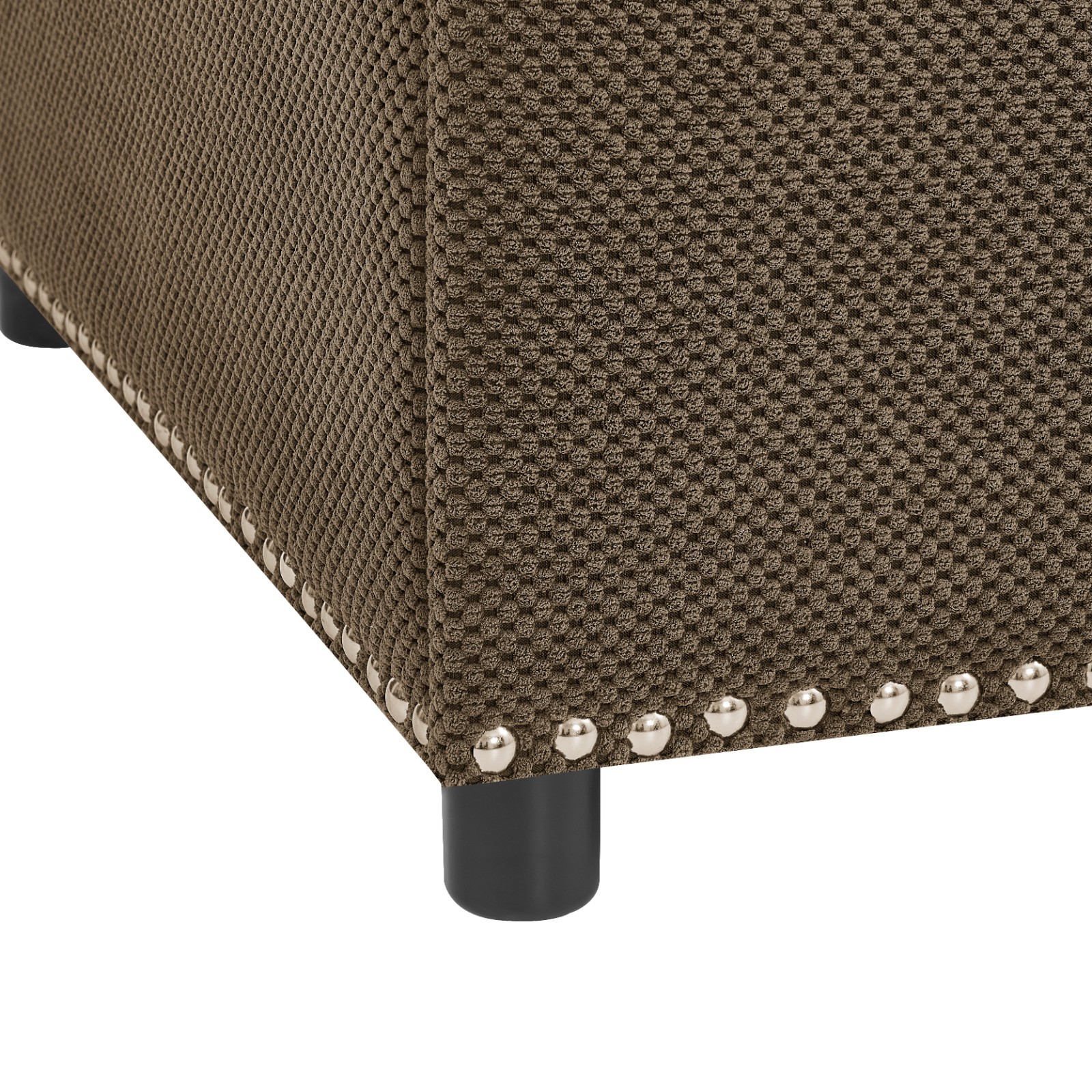 Tufted Storage Ottoman with Nailhead Trim Square Upholstered Coffee Table