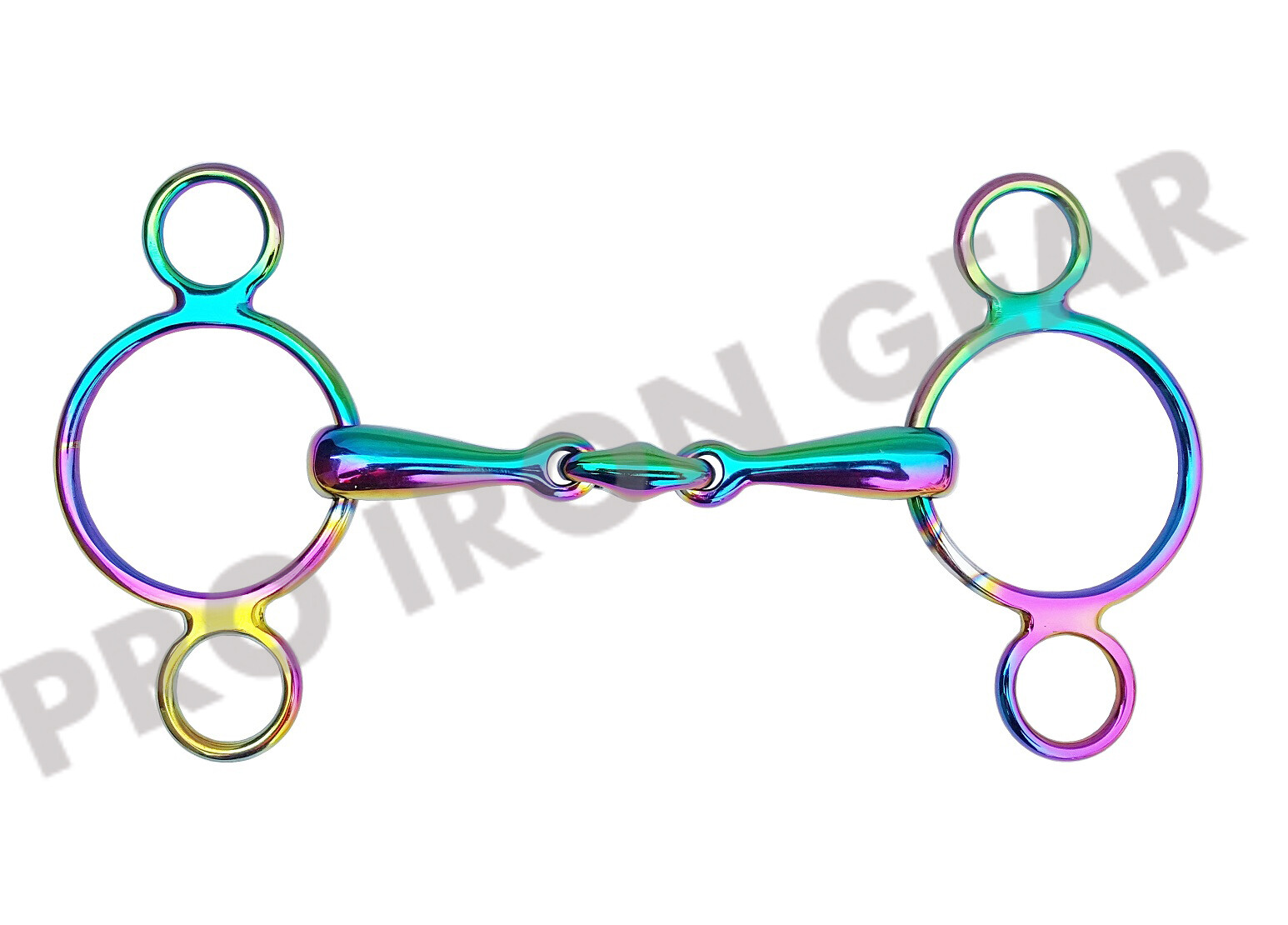 RAINBOW SHOW JUMPING HORSE ELEVATOR BIT SNAFFLE WITH OVAL LINK  STEEL (HOLLOW)