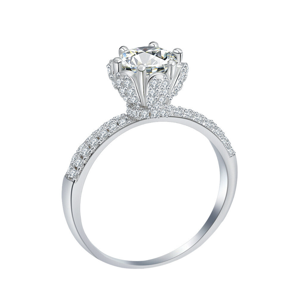 1ct D Color VVS1 Moissanite Engagement Ring Girl 925 Sterling Silver Pass Tester