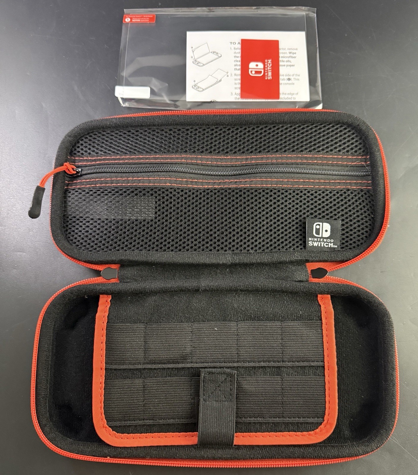 Power A Nintendo Switch Case Black & Red w/ Nintendo Microfiber Cloth VB4