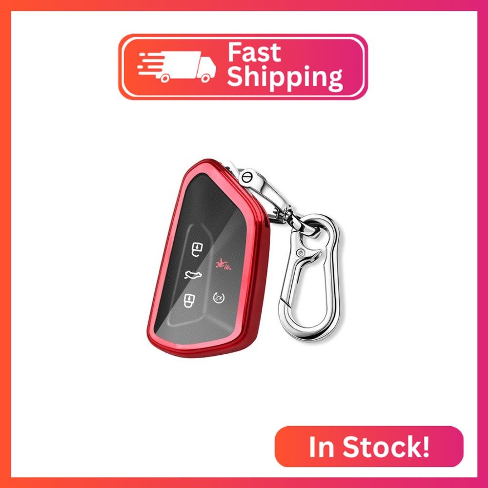 QBUC for Volkswagen Key Fob Cover with Keychain,Car Key Case Fit for VW ID.4 ID.