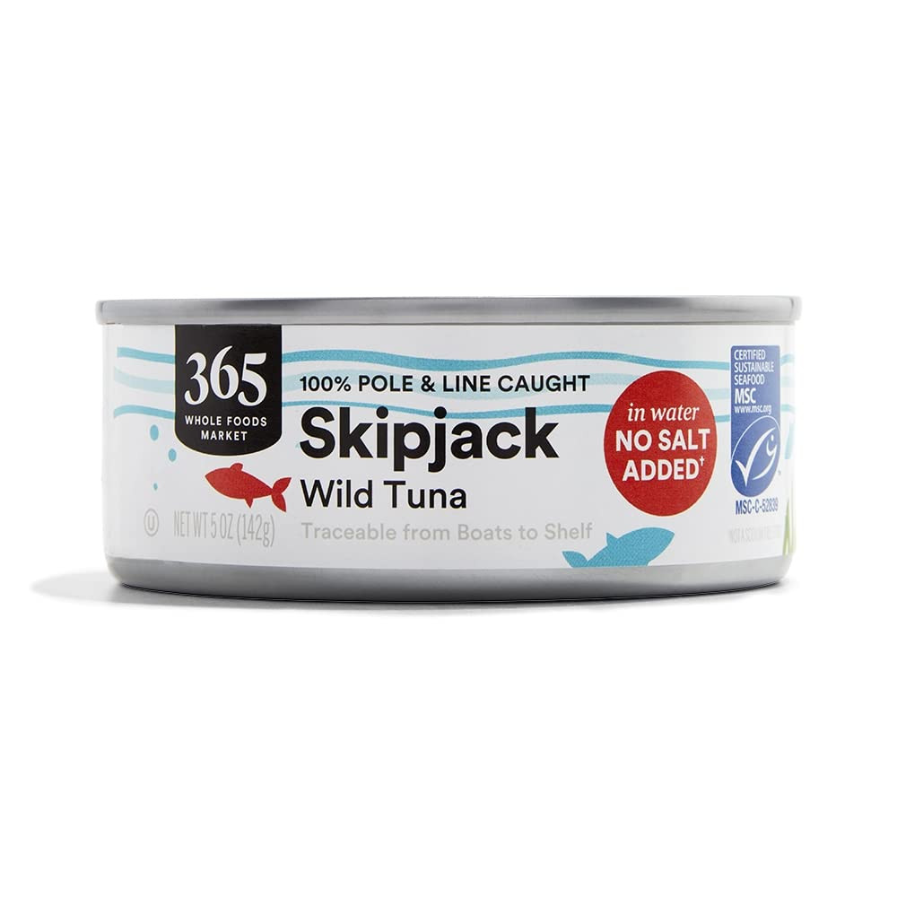 , Unsalted Skipjack Tuna in Water, 5 Ounce