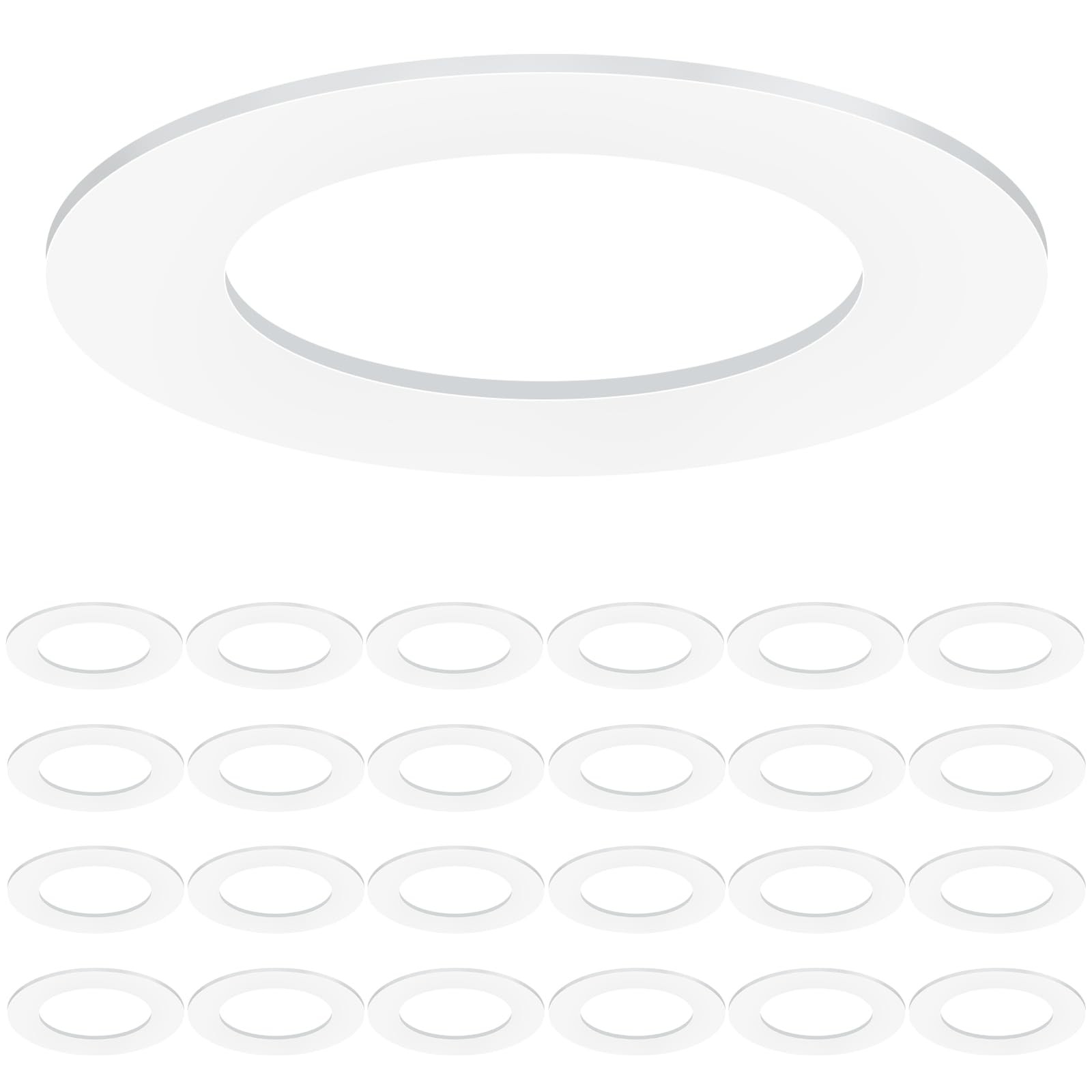 24 Pack 6 Inch Recessed Lighting Trims, Outer Diameter 8.62”, 6 Inch, White