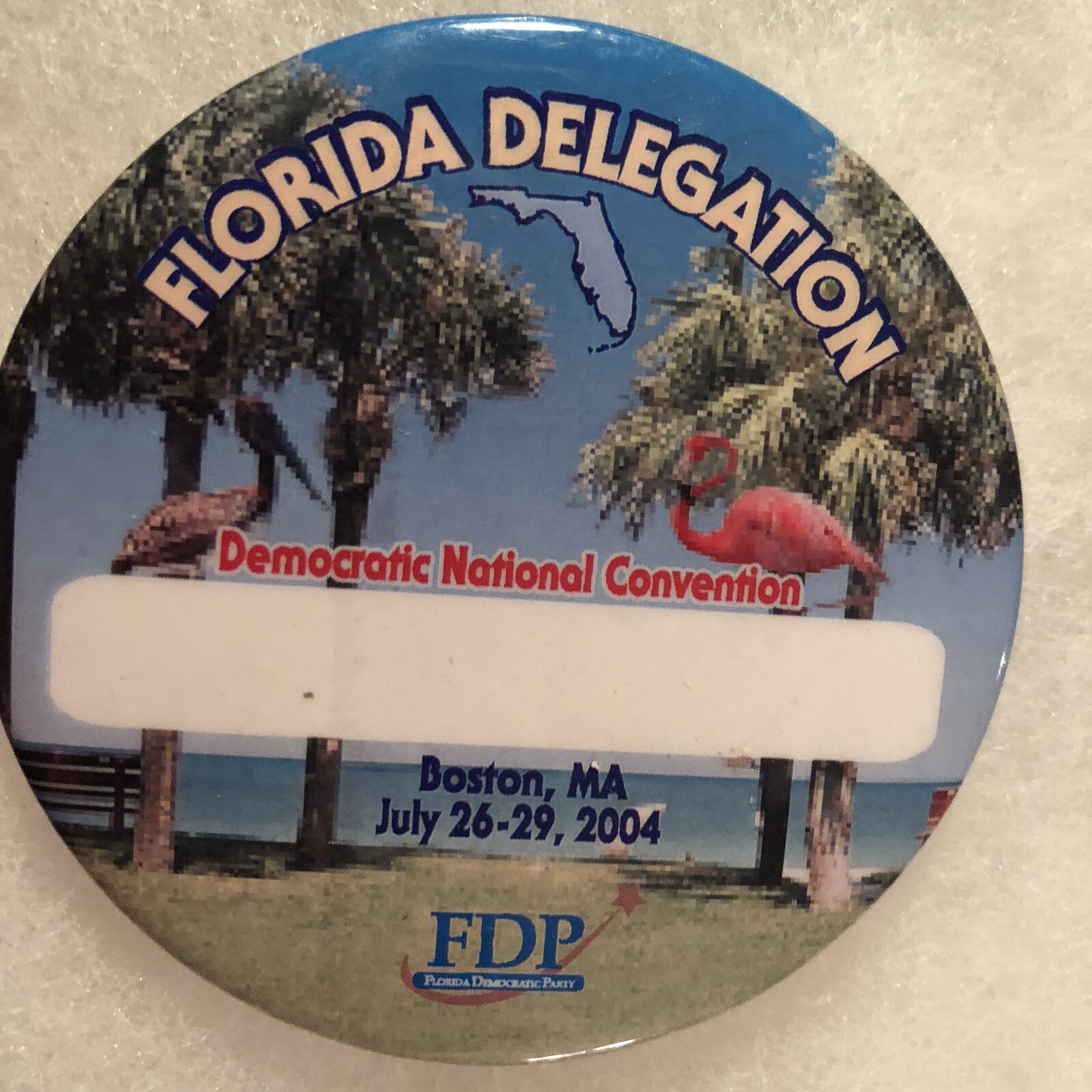 Florida Delegation Democratic National Convention FDP  3” pinback button pin