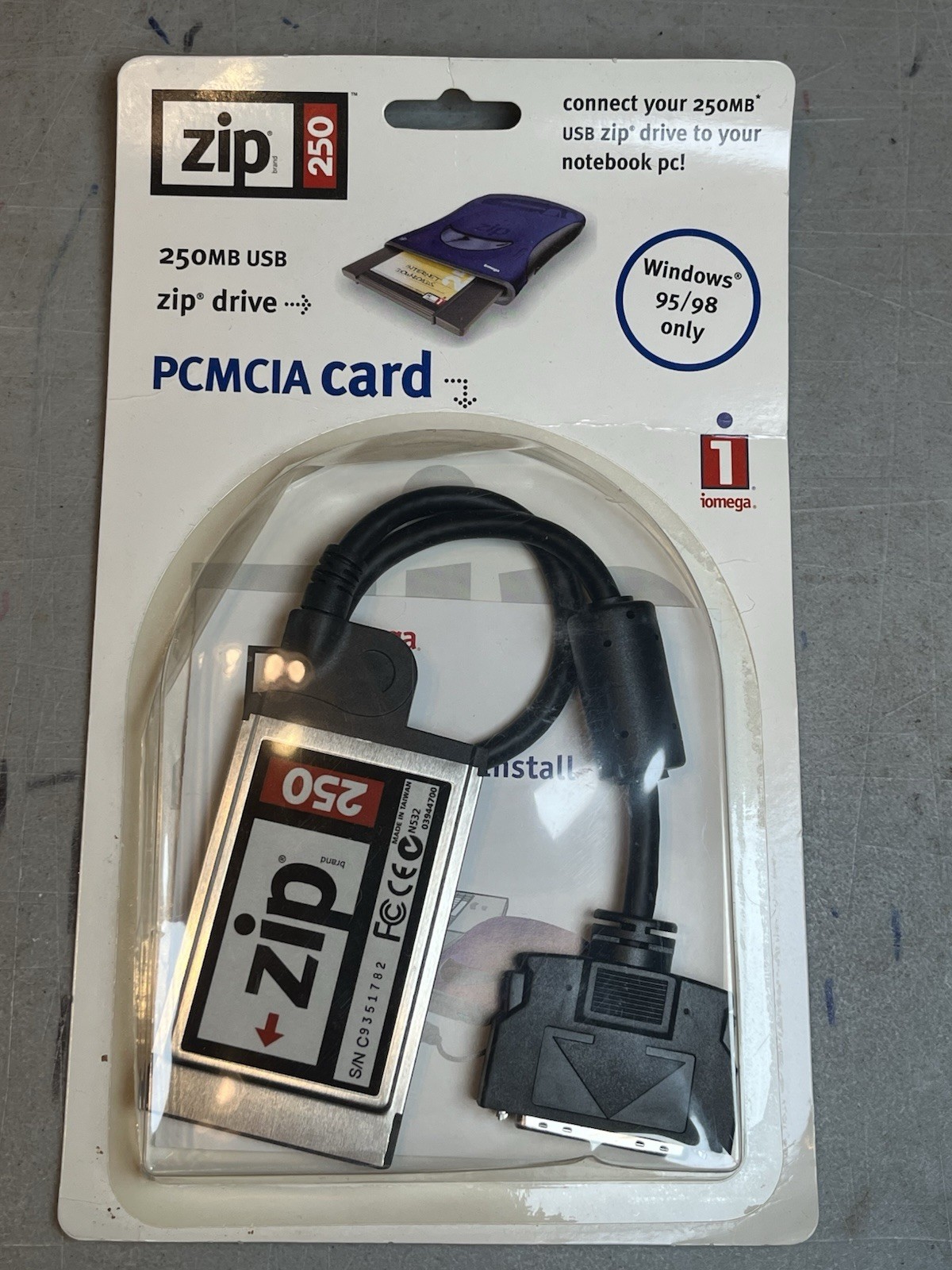 Iomega Zip 250 PCMCIA Card Adapter Cable For 250MB USB Zip Drive New Sealed