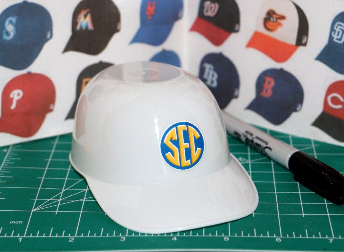 SEC Logo NCAA *White Logo* Ice Cream Helmet Sundae Hat Bowl *CUSTOM DECALS*