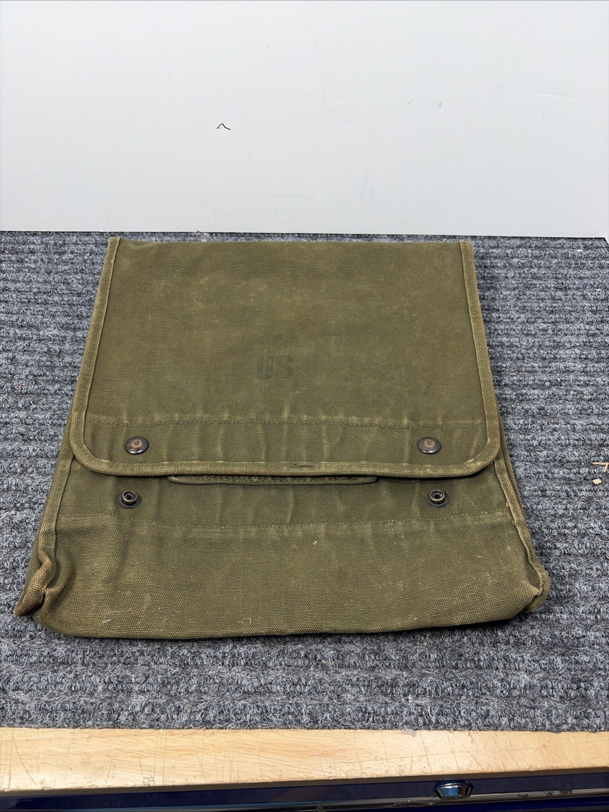 Vintage US Military Army Map Photograph Canvas Dispatch Field Bag