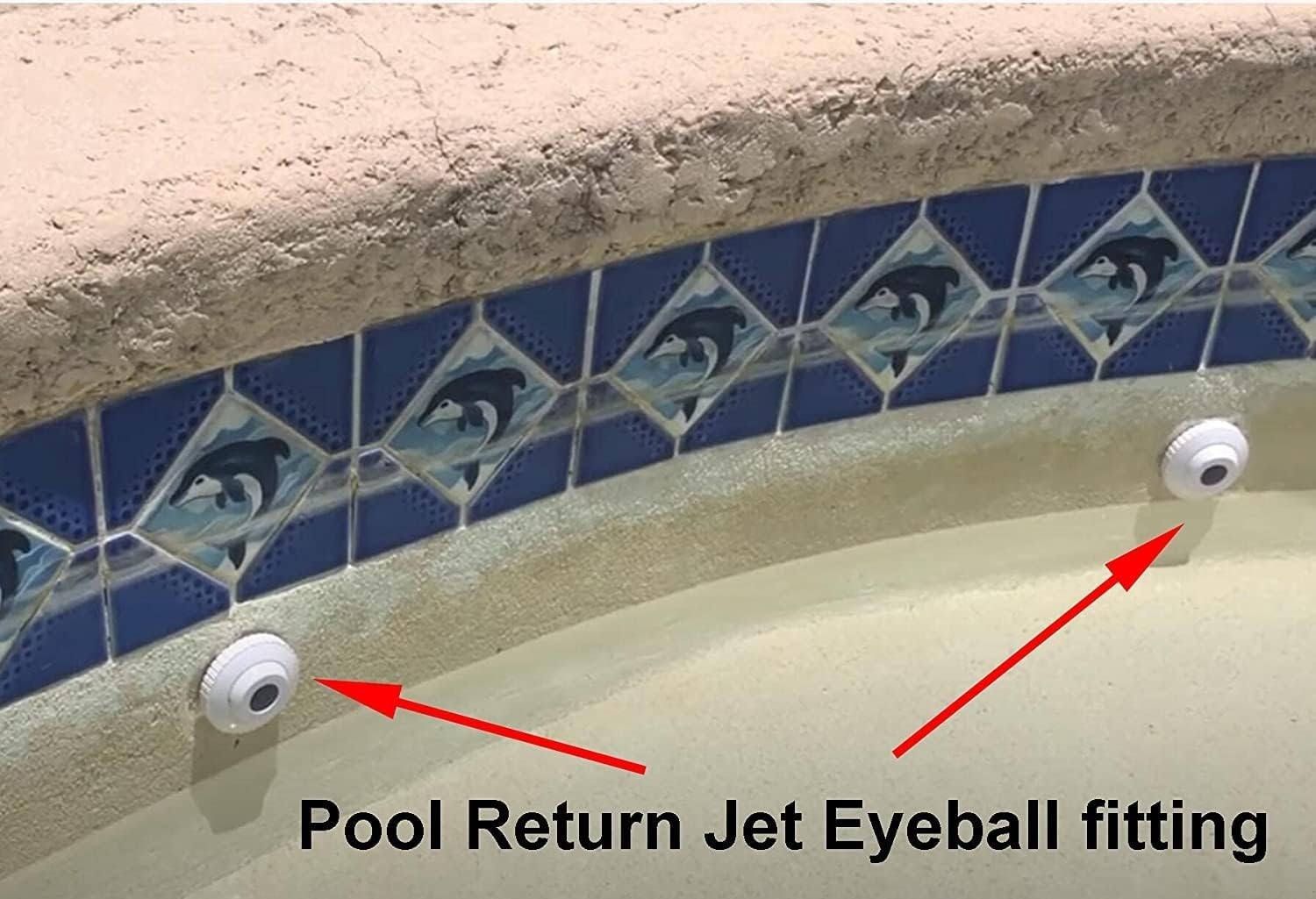 2-Pack Hydrostream Return Jets with Adjustable Eyeball for Pools & Spas