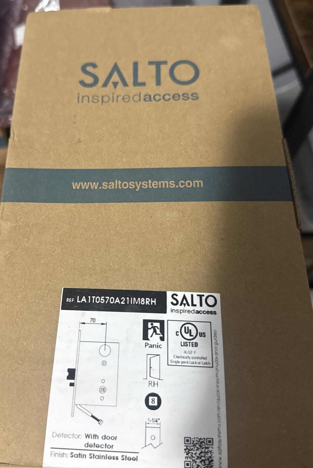 SALTO SATIN STAINLESS STEEL MORTISE LOCK - LA1T0570A21IM8RH - NEW