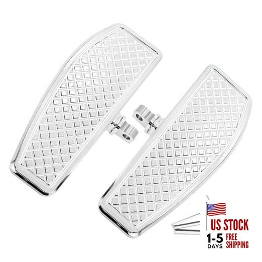 Motorcycle Rear Passenger Diamond Floorboards Foot Pegs for Harley Chrome