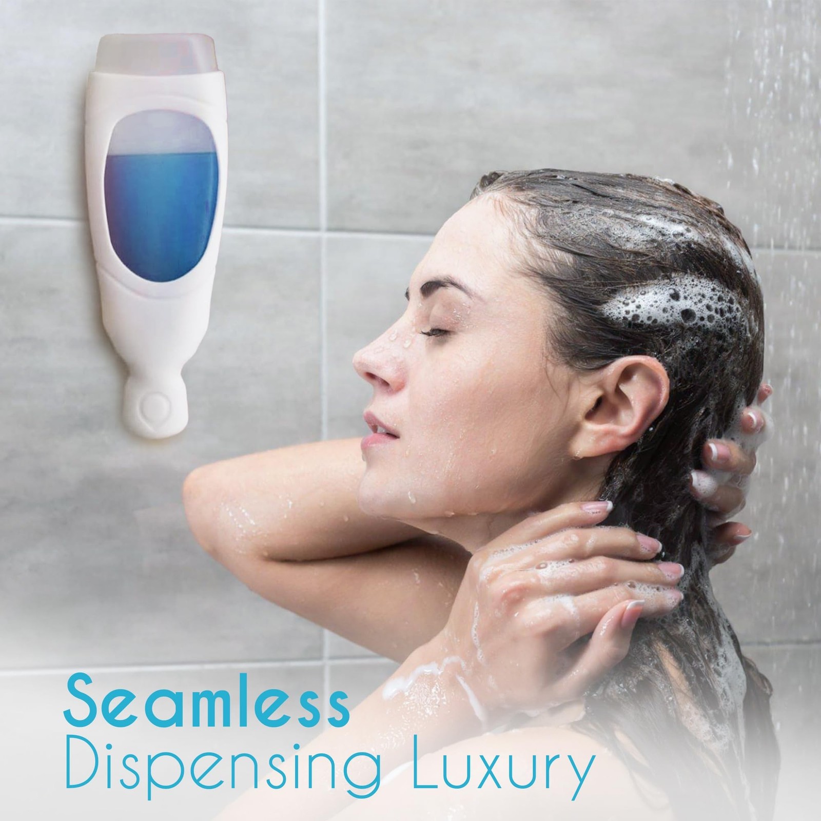 Squeezi 2 Unit Pack (Bright White) Wall Mounted Shower Dispenser and Organize...
