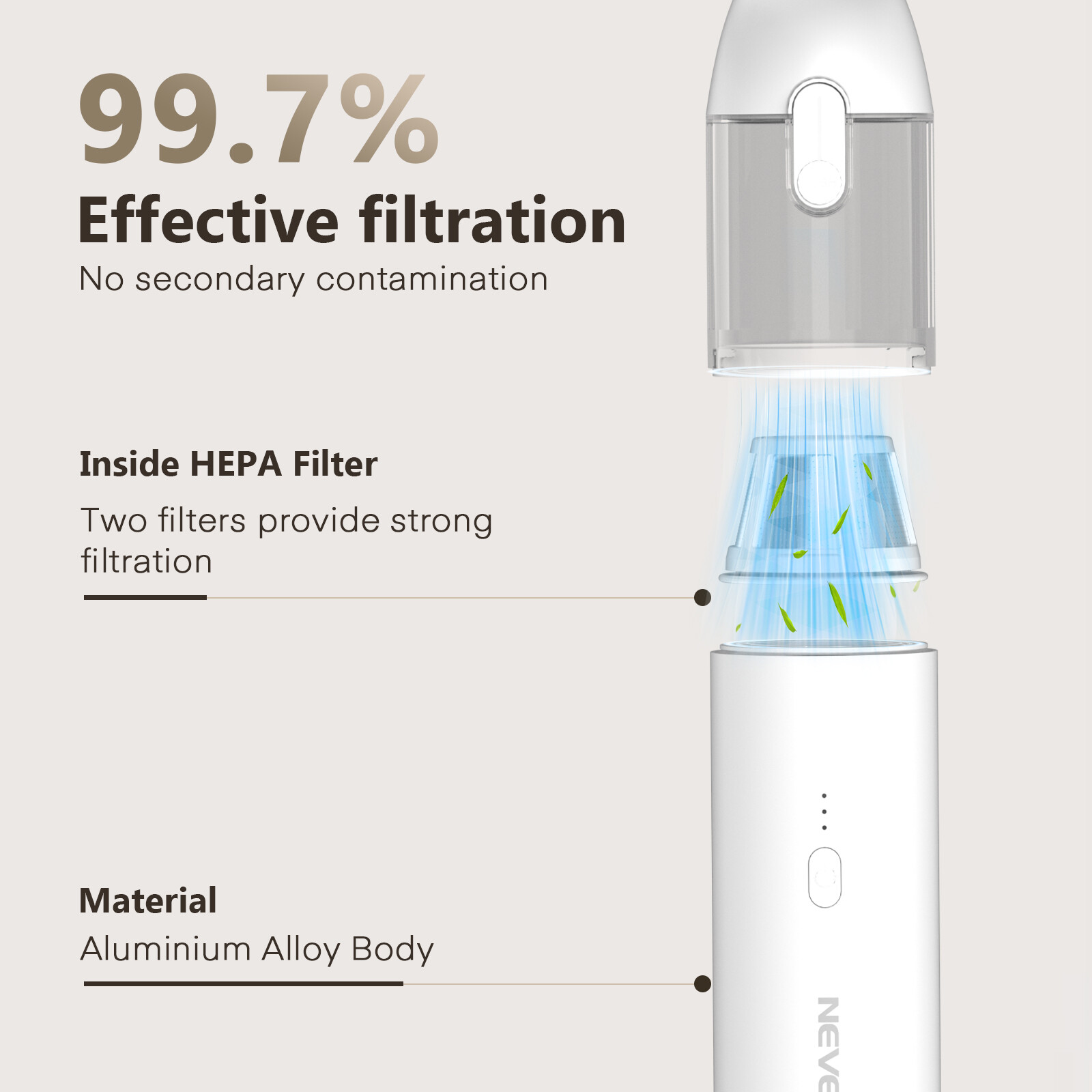 Nighteye 80000 RPM Wireless Handheld Vacuum Cleaner Portable for Car & Home