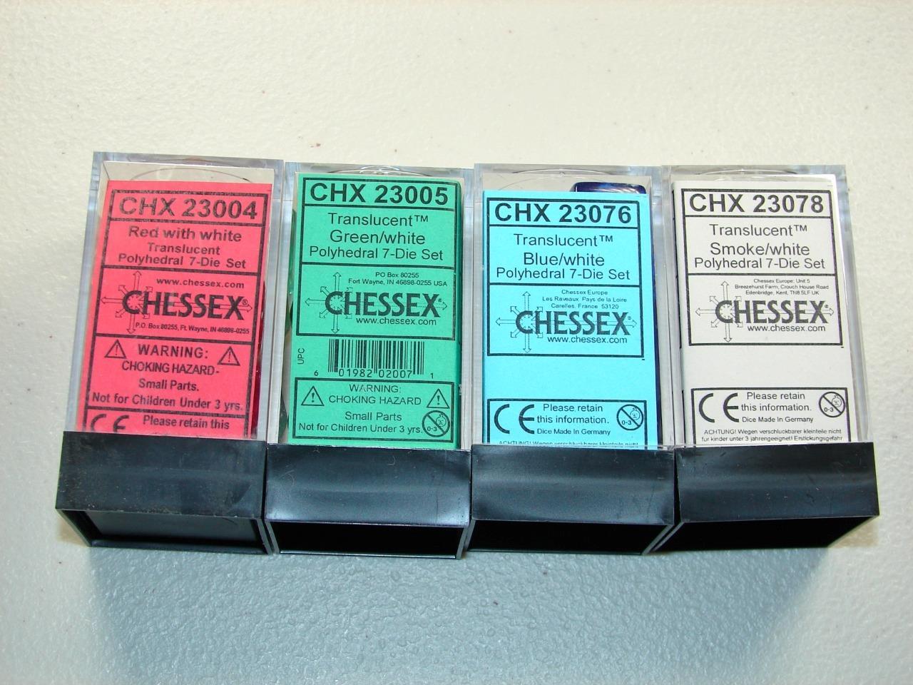 NEW Lot of 4 Chessex Polyhedral 7-Die Sets - CHX 23004 / 23005 / 23076 / 23078