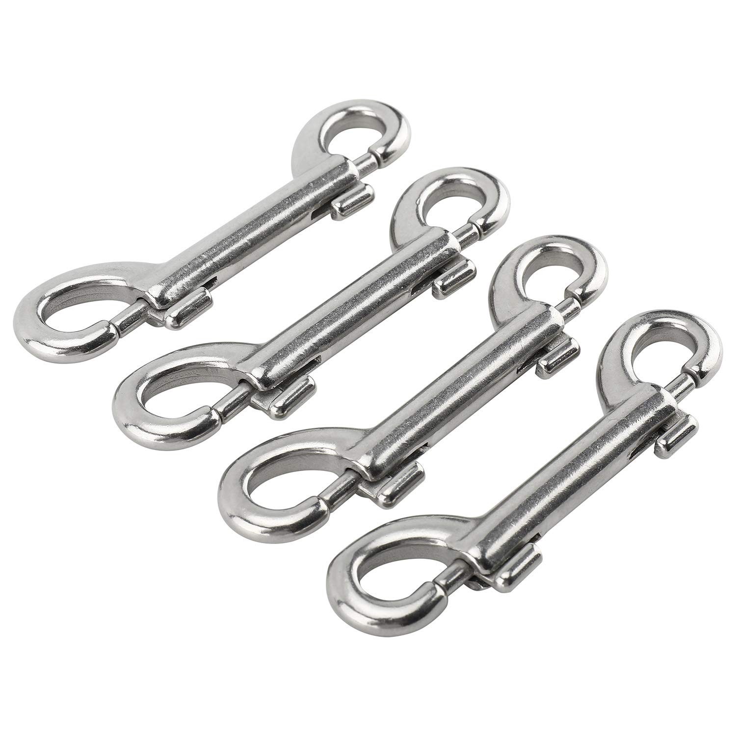 Yaegoo 4 Pack 316 Stainless Steel Double Ended Bolt Snap Hook, 3-1/2 Inch Mar...