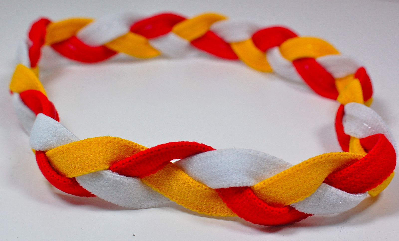 NEW! Red Yellow White Braided Hair Band Head Sweaty Headband Armour Non Slip