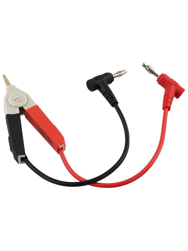 Kelvin Test Clip Patch Test Clip for Capacitor Testing Black and Red Connector